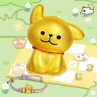 Shuibeihuang 3D твердые золотые бусины для переноса собак, чистое золото 999, бусины-разделители, универсальный браслет «сделай сам», подарок для женщин.