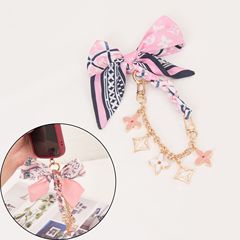 手機掛繩鏈條絲巾編織老花鏈蝴蝶結鏈子手提吊繩掛鏈手機掛繩配件