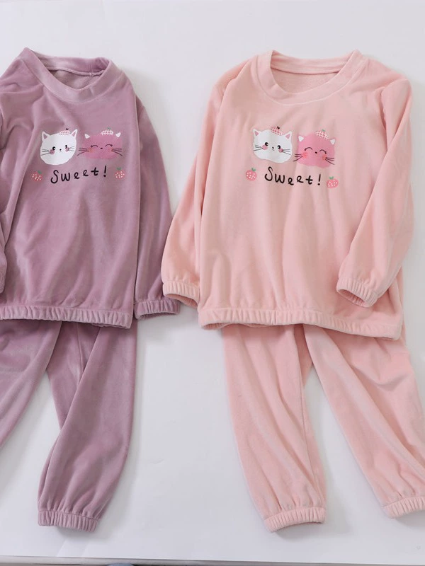 Pijama, fleece set, cartoon demi-season uniform, autumn, for teenagers