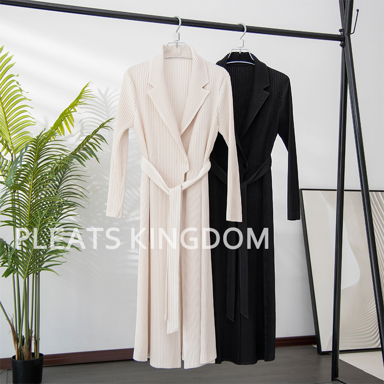 Japanese and Korean Miyake Series European and American Urban Style Pleated Series Women's Windbreaker Elegant Goddess Slimming Look Women's Outwear