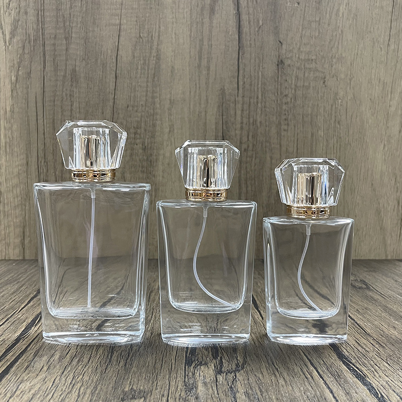 现货B111-30ml50ml100ml 金盖透明玻璃瓶/分装瓶/喷雾瓶/按压空瓶