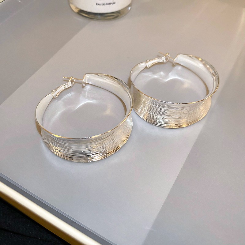 Pendientes de metal transfronterizos de otoño e invierno con aguja de plata, pendientes, pendientes de viento frío de moda de nicho, pendientes de lujo de alta gama de luz de todo fósforo