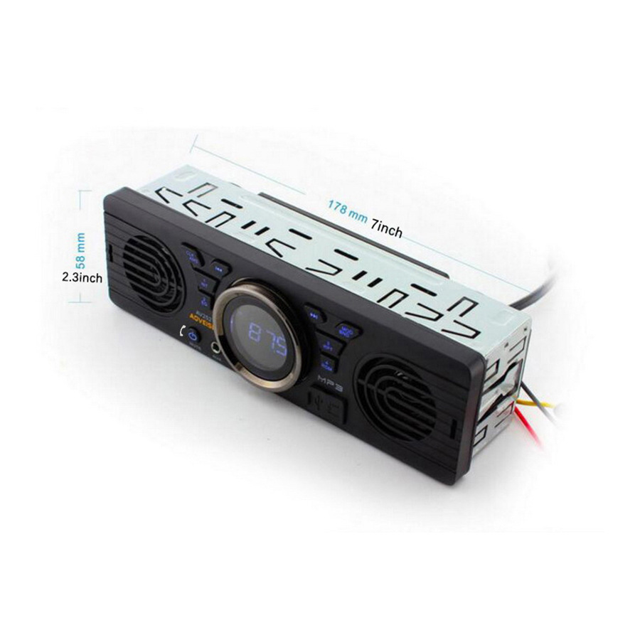 Single-DIN Car MP3 Player with Built-in Speaker, 12V Car Bluetooth Card-Insert FM Radio AV252