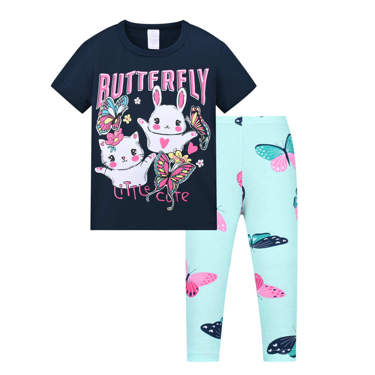 Comercio exterior otoño nuevas niñas unicornio pijamas de dos piezas europeo y americano casual cómodo algodón ropa para el hogar al por mayor