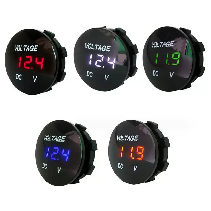 防水圆形 LED迷你数字电压表和测试仪带显示监视器用于摩托车改装