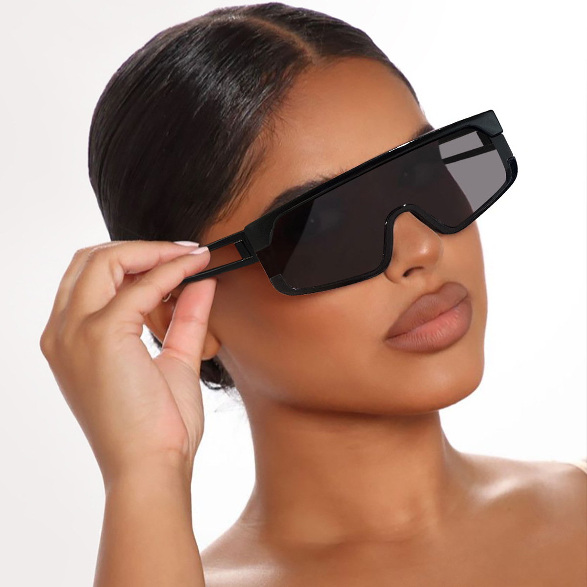 2024 nuevas gafas de sol para hombres y mujeres, personalidad transfronteriza, gafas de sol europeas y americanas, tendencia al por mayor, gafas de sol integradas de vanguardia