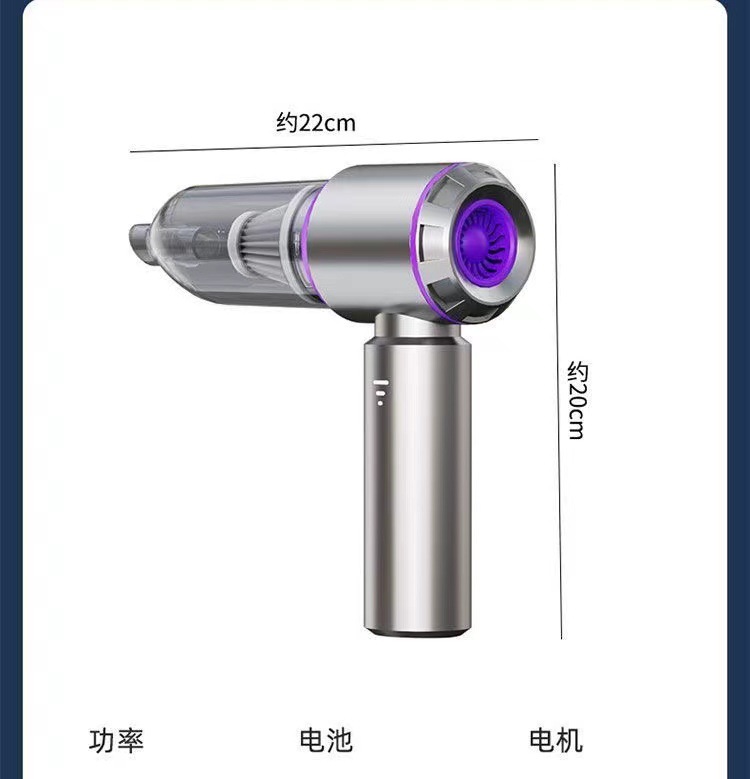 Cross-border new car wireless vacuum cleaner brushless three-speed large suction blowing suction integrated hand-held household dust blower