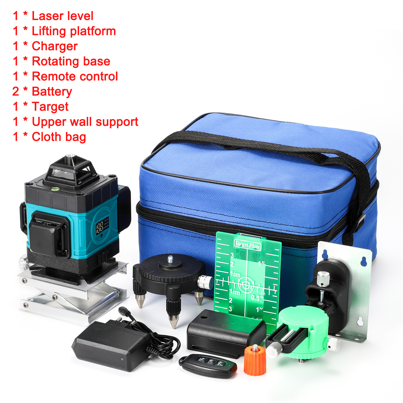 带电显4D16线激光水平仪新款自流平贴地仪贴墙仪倾斜报警360°