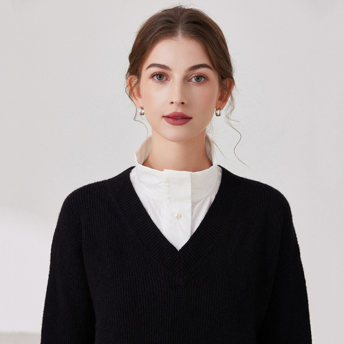 Turn seconds into a beautiful girl's pearl collar cute and lovely white pure cotton shirt style collar