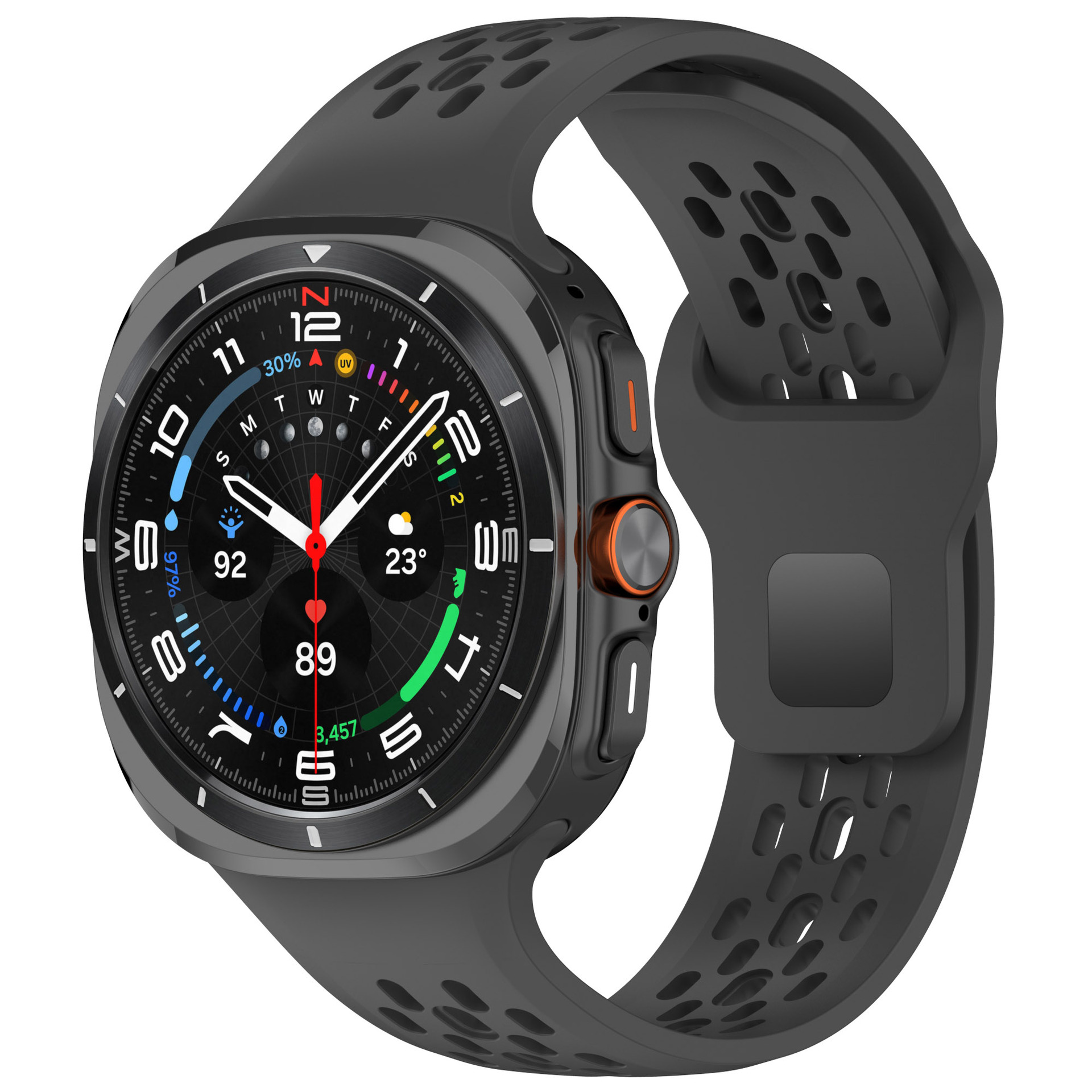 Suitable for the 47mm perforated sports breathable silicone replaceable watch strap of Samsung Galaxy watch7 ultra undefined
