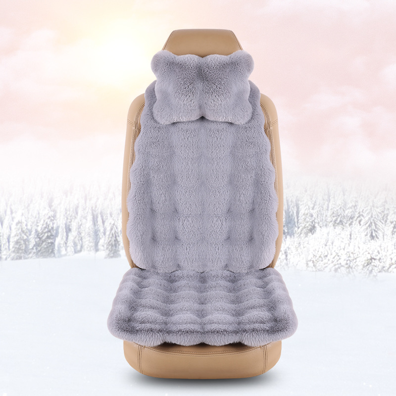 Wool pad | Qìchē Pad - light-gray-driver-seat-headrest