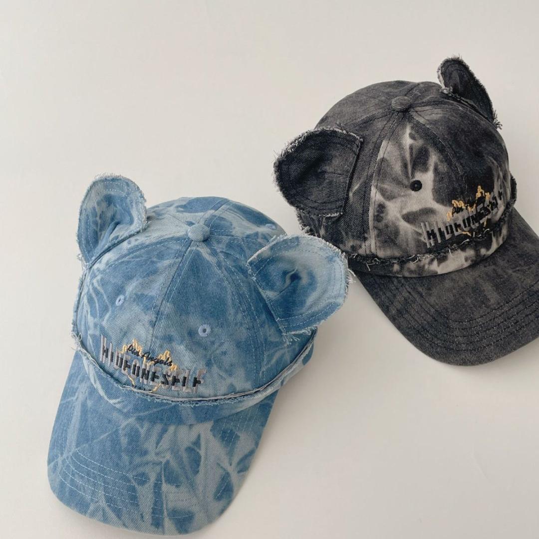 Padres e hijos hacen viejos sombreros de béisbol retro vaqueros adorables orejas de oso hip-hop callejero adultos sombreros de boca de pato marea