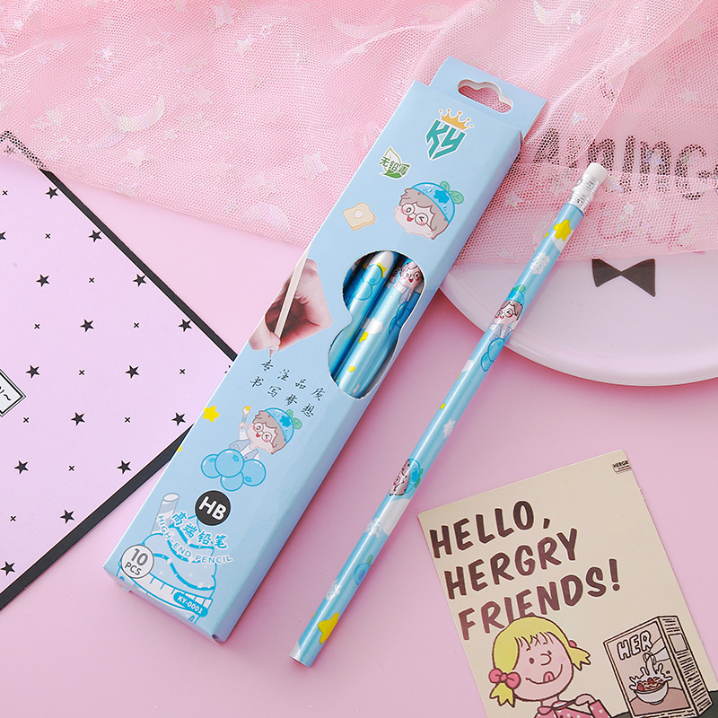 Lápices de caja de alto valor Papelería creativa Herramientas de escritura para estudiantes Práctica de caligrafía Lápiz de madera Lápiz triangular circular