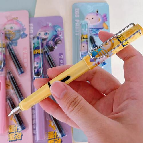 Egg boy party pen set replaceable ink bag pen blue student practice calligraphy correction pen learning stationery erasable