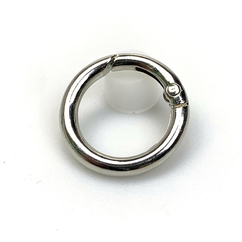 Foshan source 6 points spring coil 3.8 line thick zinc alloy spring coil open ring key chain webbing buckle