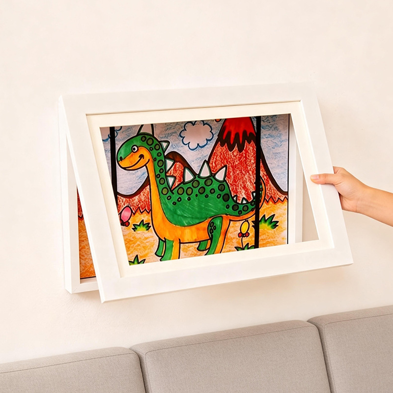 Children's Storage Picture Frame Wall-Mounted Art Work A4A3 Certificate Storage Display Frame Cross-Border Magnetic Flip Photo Frame Children's Storage Picture Frame Wall-Mounted Art Work A4A3 Certificate Storage Display Frame Cross-Border Magnetic Flip Photo Frame