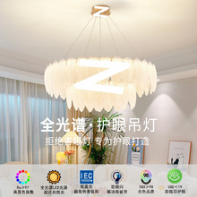 法式奶油风吊灯轻奢羽毛珍珠ins网红创意大气后现代客厅卧室灯具