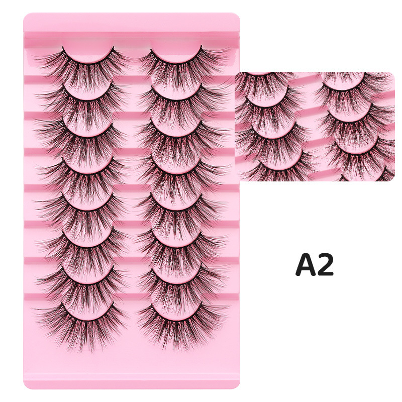 DINGSEN fuente transfronteriza fábrica pestañas falsas 8 pares de pestañas naturales gruesas de gran volumen LOGO