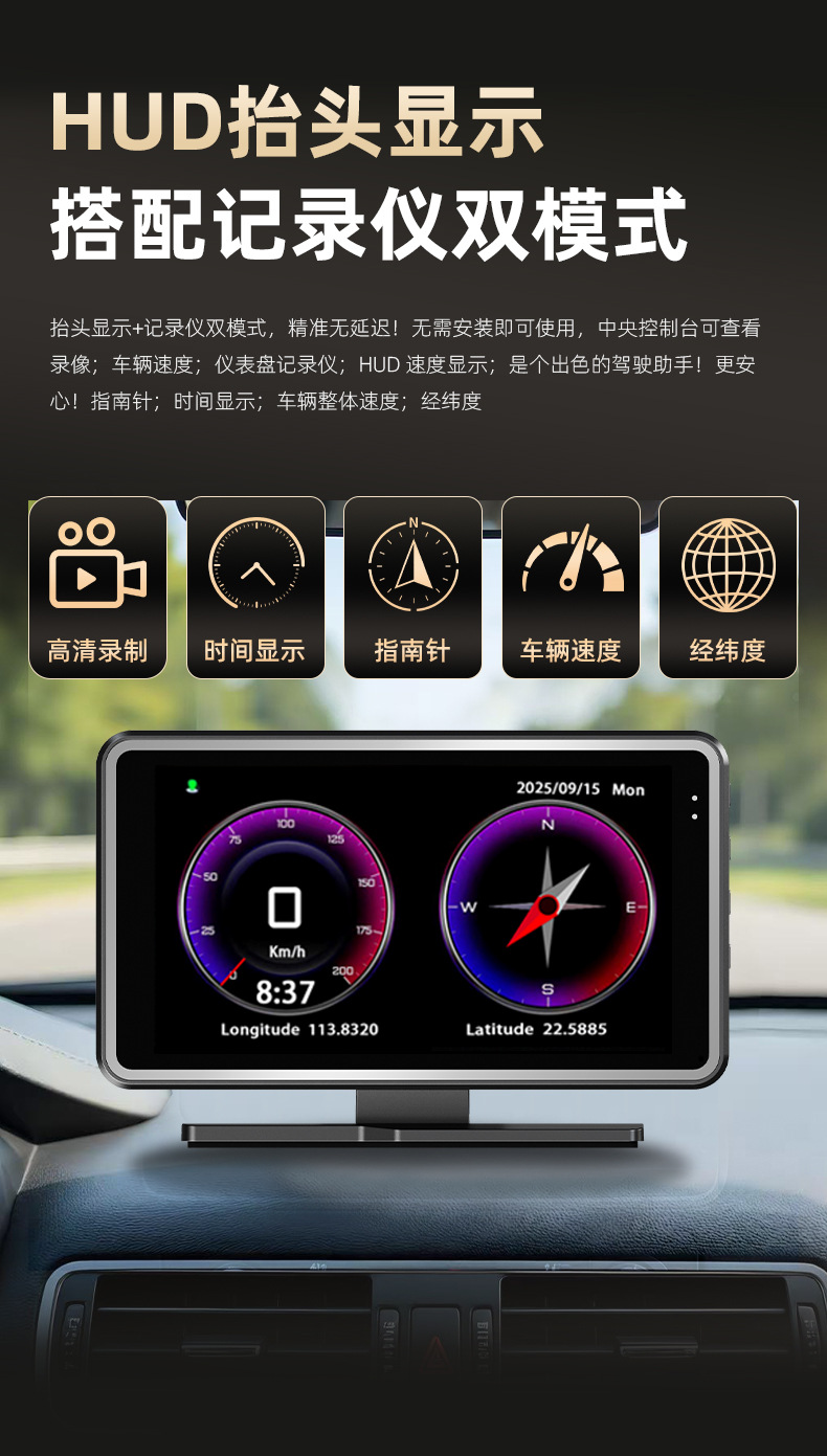 Electronic Dog 2026 new model car-mounted high-definition dashcam with night vision, 4K high-definition, and central control voice speed monitoring