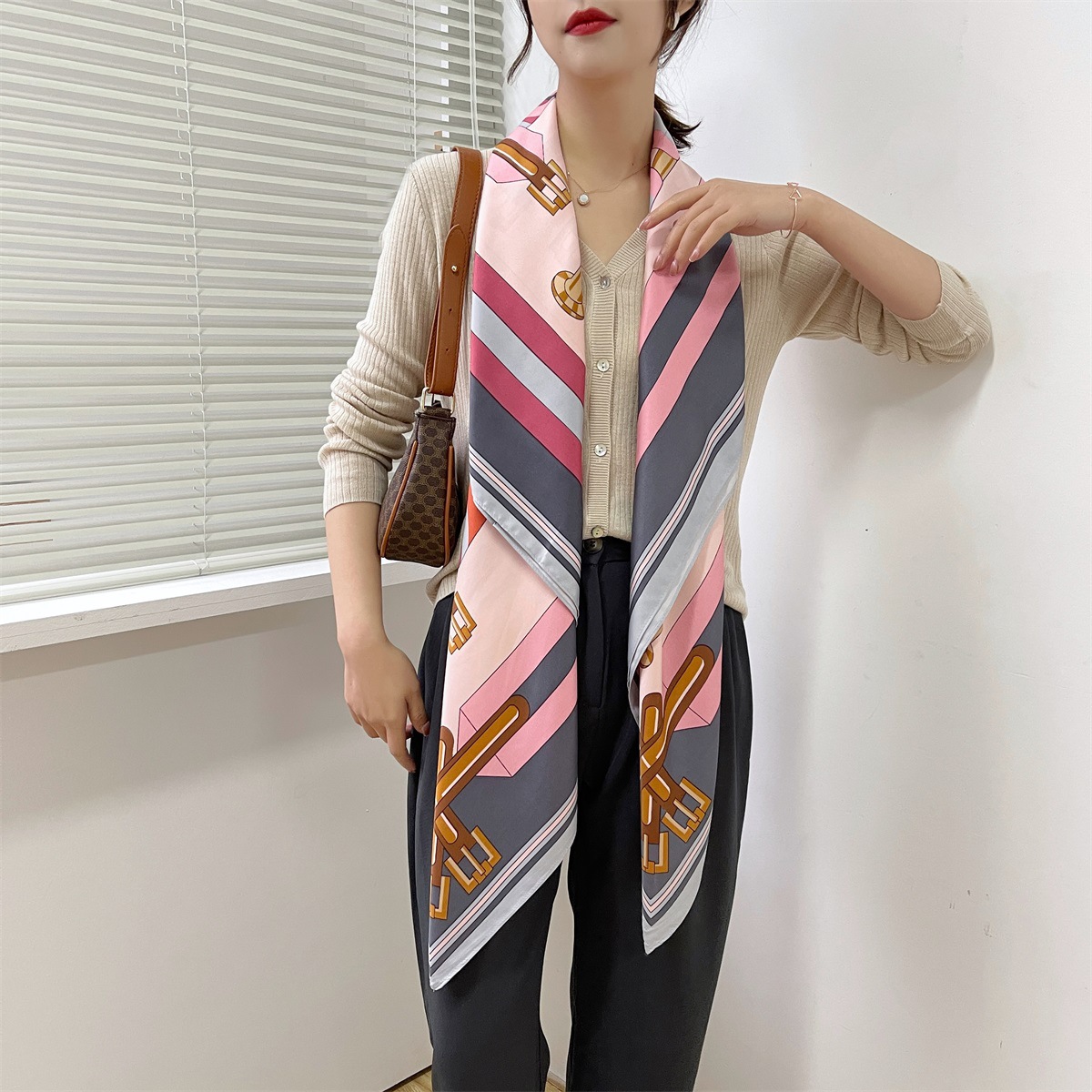 175g Weight Silk Scarf Classification Daily Occasion Polyester Material Plant Pattern Spring&Summer Season Women's Gender Elegant, Simple Style Style Women's Elegant Simple Style Plant Polyester Silk Scarf 16