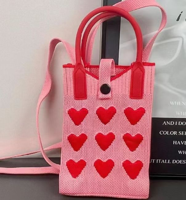 러브 휴대폰 가방 핑크