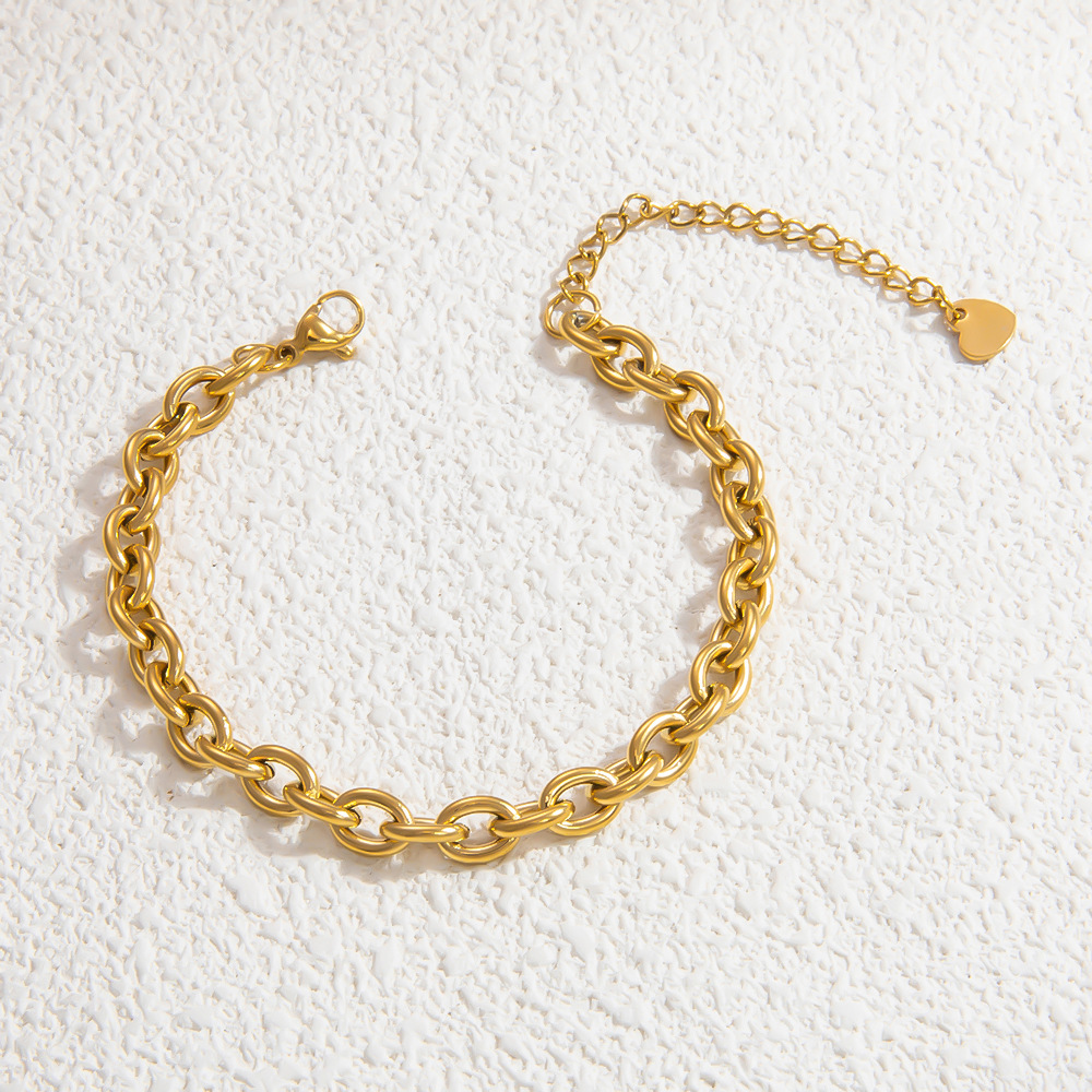 1 Piece Quantity PVD Coated Real Gold Plated Geometric 304 Stainless Steel Lady Waterproof Non Tarnish 304 Stainless Steel Lobster Trigger Clasp Closure Necklace