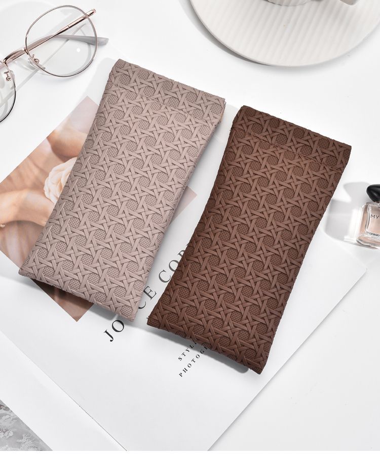 50g Weight Classic Style Solid Color Pu Leather Unisex Glasses Case