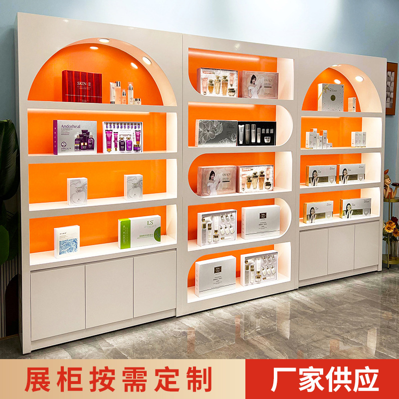 化妆品展示柜美甲美容院产品陈列柜酒柜超市货架置物架子落地多层