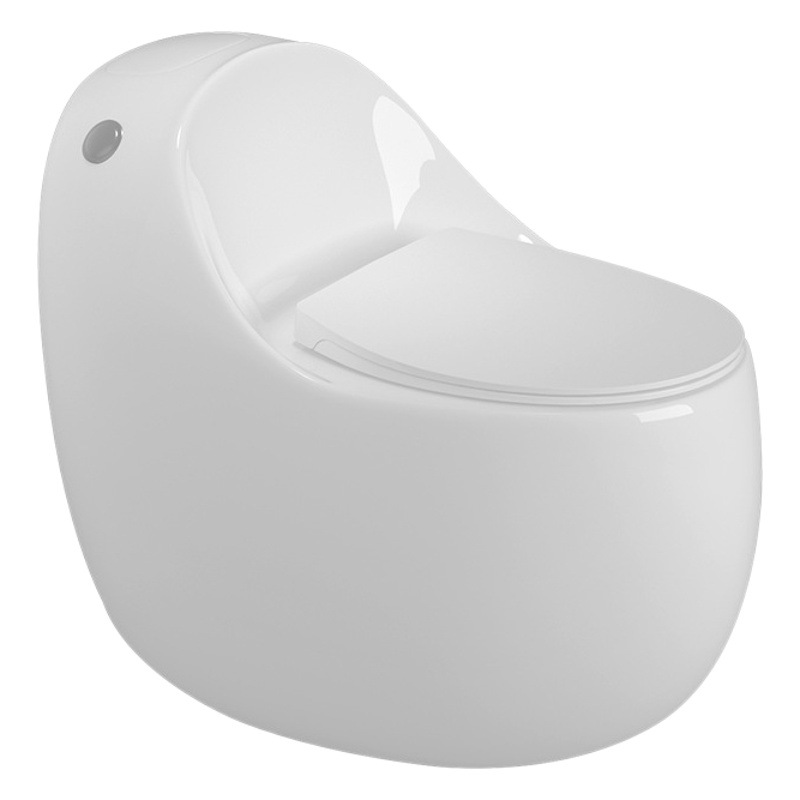 Venta al por mayor inodoro de cerámica creativo simple inodoro en forma de huevo pequeño apartamento sifón mudo hogar integrado baño inodoro
