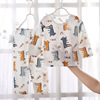 Children's cotton bamboo pijama, set, uniform, suitable for teen