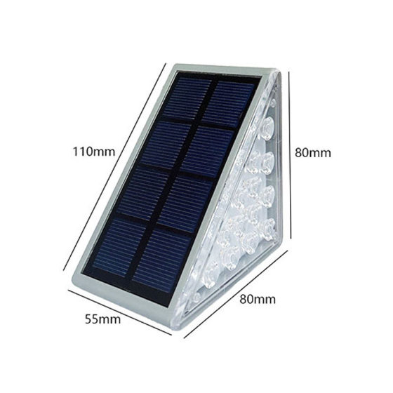 Cross-border Outdoor Triangle Staircase Light Highlight Garden Courtyard Atmosphere Light Rainproof Solar Step Light Fence Light