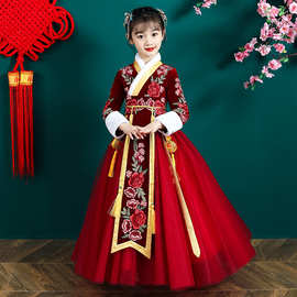 汉服女童冬装加厚儿童新年唐装过年衣服宝宝拜年服中国风古装超仙