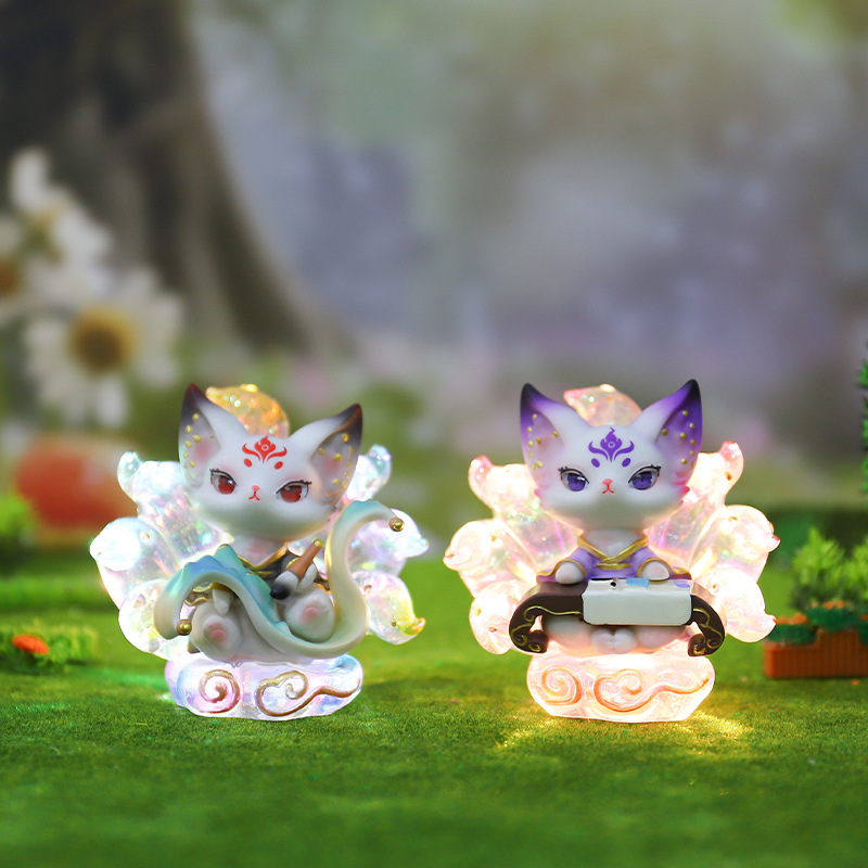 Red popular venta de talento pequeño zorro ciego caja de escritorio adornos serie de nueve colas de zorro exquisitos regalos decoración del hogar al por mayor