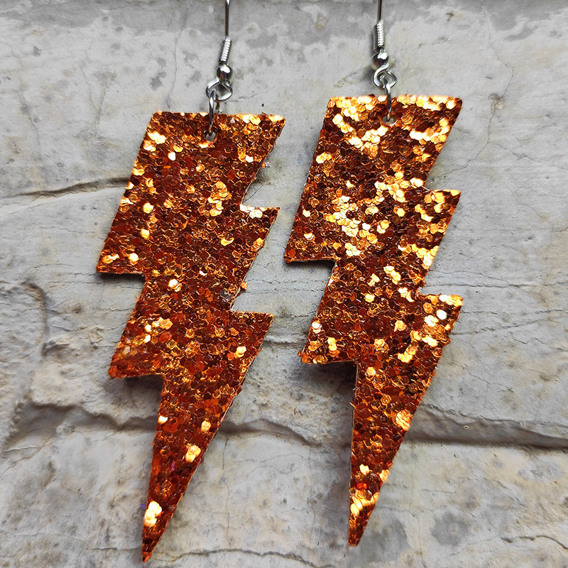 Fashion Lightning Pu Leather Sequins Women's Drop Earrings 1 Pair display picture 3