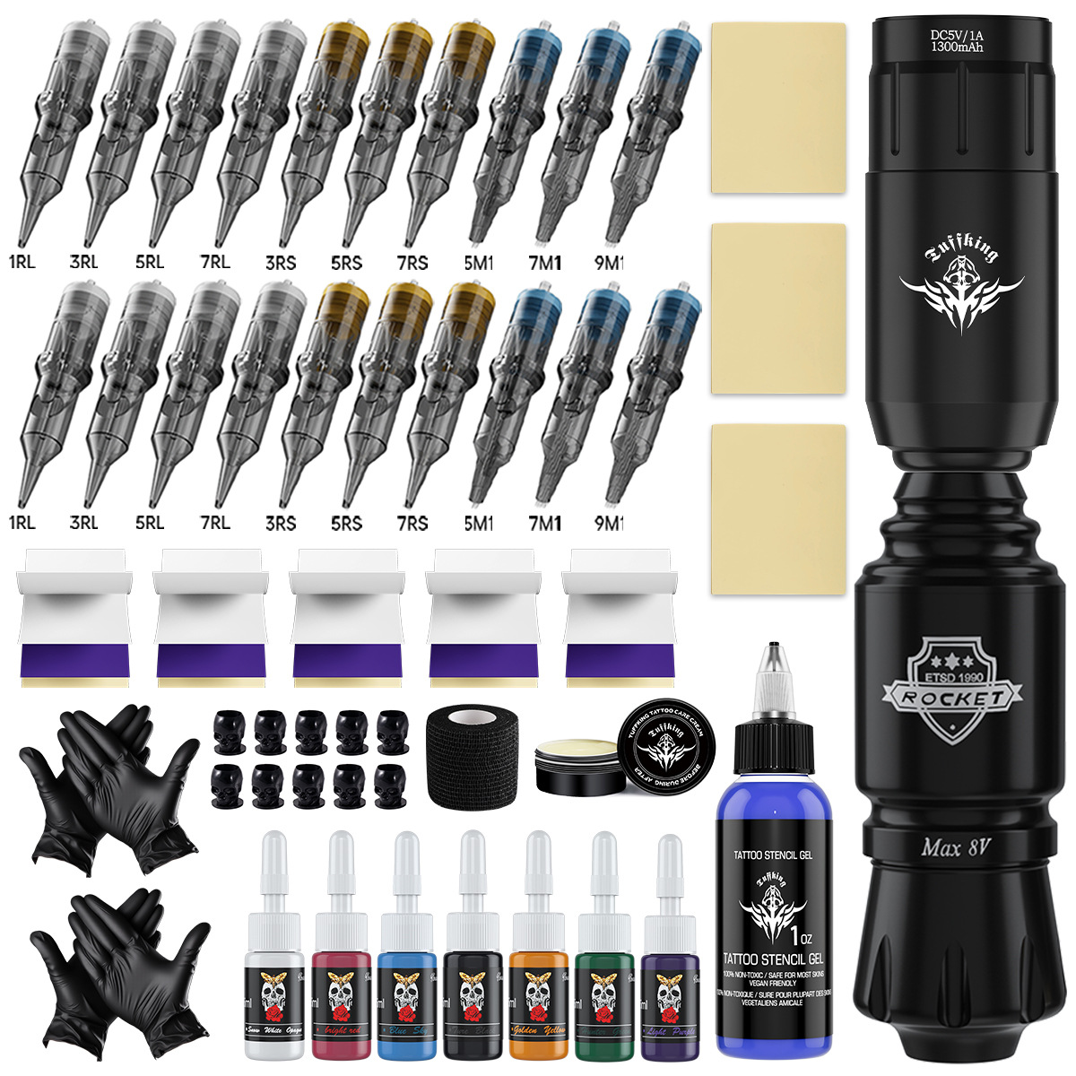 Máquina de Tatuar Inalámbrica con Diseño de Lápiz Cohete, Suministros para Tatuajes, Herramientas y Equipos Auxiliares para Práctica Manual
