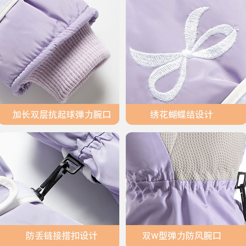 Guantes de esquí de invierno con terciopelo grueso para mujeres al aire libre a prueba de viento a prueba de salpicaduras a prueba de deslizamiento con pantalla táctil guantes cálidos