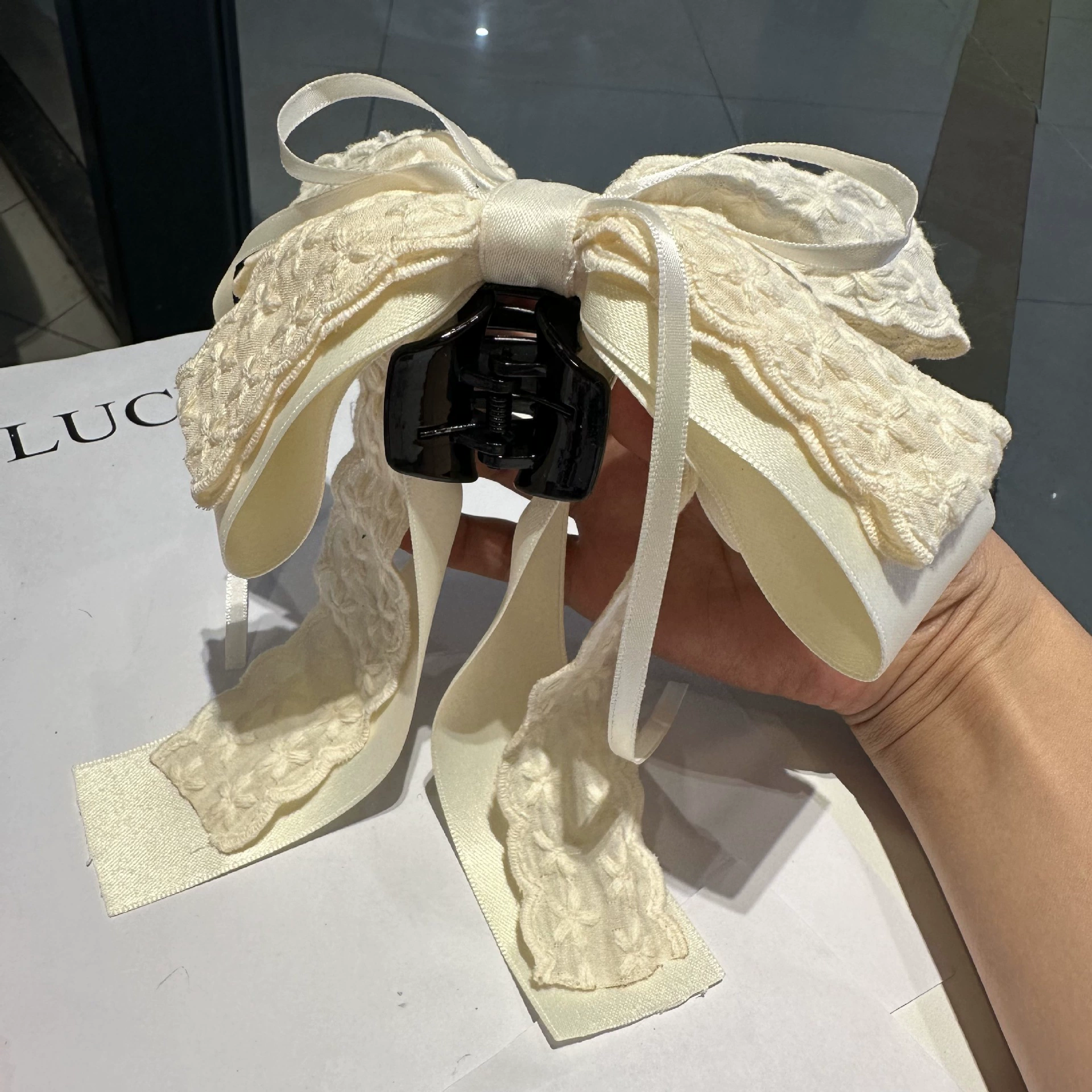 Модная заколка для волос с бантом, универсальная хвостик, стиль Chanel, кружевное платье, интернет-знаменитость