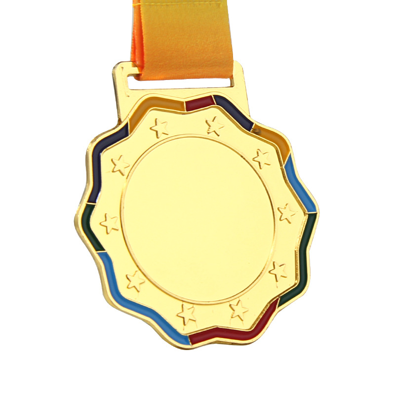 Medalla de lámina de oro de metal Juegos de baloncesto Medalla de premios Maratón infantil Medalla de oro de honor al por mayor