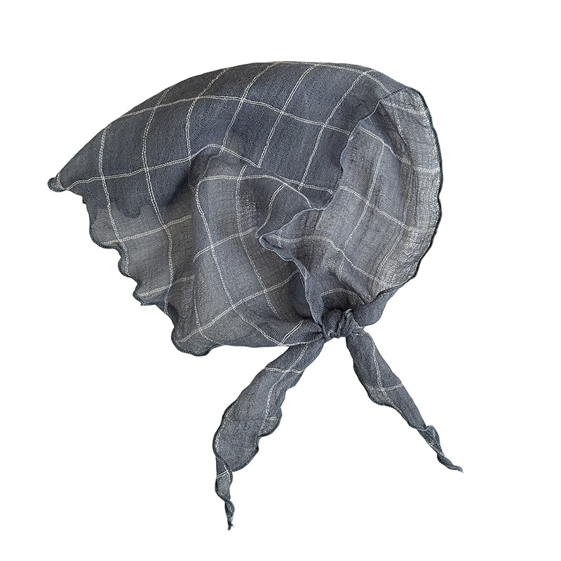 Turbante triangular, cinturón para el cabello, cabello atado, versión coreana de la bufanda triangular a cuadros japonesa, bufanda para el cuello de verano, bufanda transpirable de todo fósforo