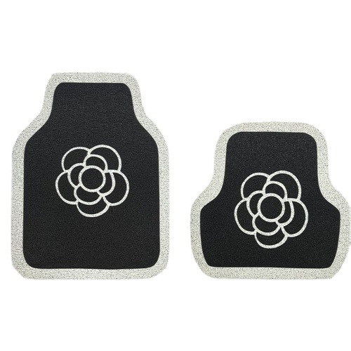 Car floor mats, camellia wire circles, universal single piece anti-dirty carpet decoration, interior car mats, rear floor mats, universal