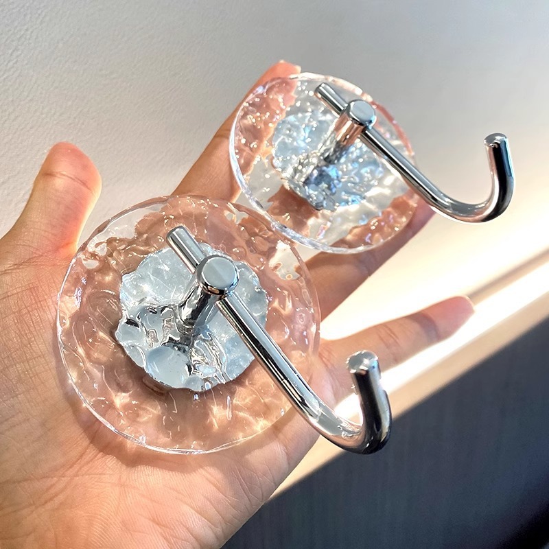 Light Luxury Adhesive Hooks, Strong Load-Bearing, No-Drill Adhesive Hooks for Bathroom Walls, Behind Doors, and Bathroom Surfaces, Traceless Adhesive