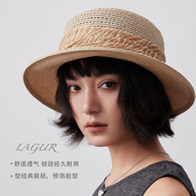 「黑蓝南法草帽」手工高奢 · 蝴蝶结礼帽法式优雅夏季防晒帽子女