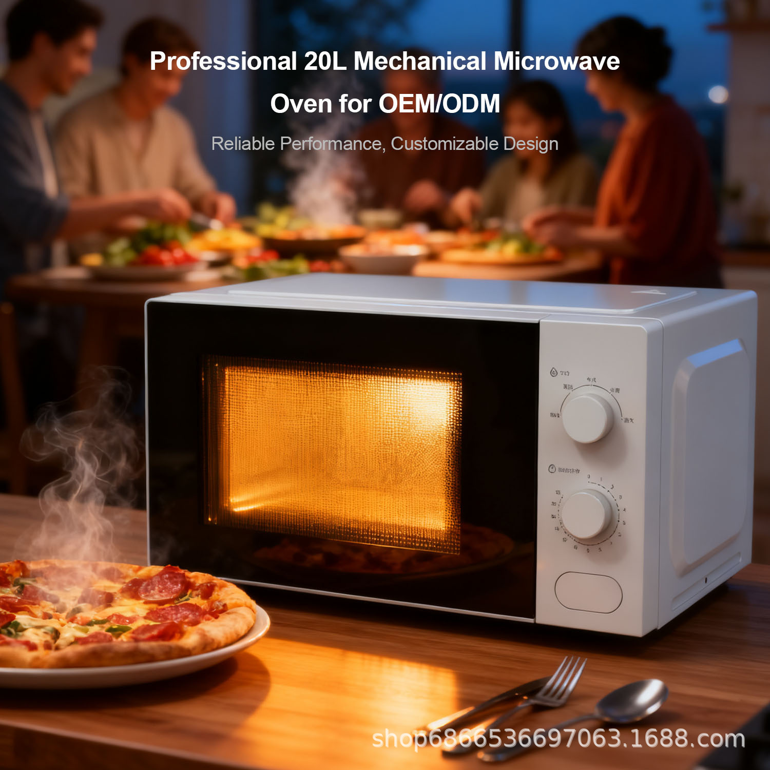 Microwave Oven 20L Stainless Steel Electric Oven Multifunctional Household Small Mechanical Turntable Light Wave Baking Oven