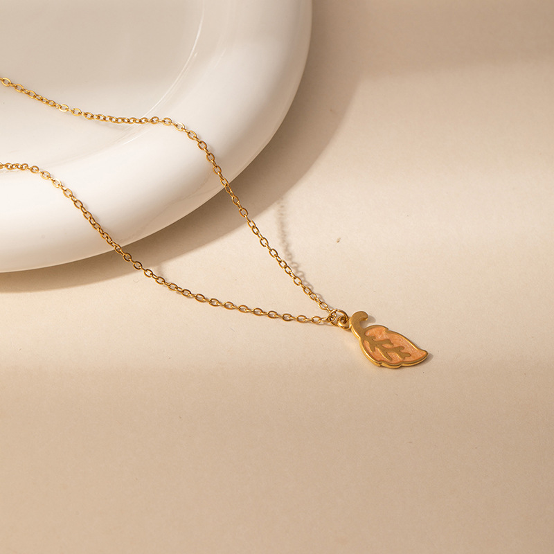7g Weight 0.03µm Gold Plating Thickness Electroplated Gold Plating Process Golden Plated Plating Material 201 Stainless Steel Pendant Material Pendant Necklace Classification 201 Stainless Steel Chain Material cable chain Chain Type 1 Piece Quantity Holiday, Daily Occasion 201 Stainless Steel Material Flower Pattern Women's Gender Simple Style, Classic Style Style Plating Craft Elegant Titanium Steel Necklace For Women Bohemian Floral Print Colorful Drip Glaze Rose Pendant Versatile Clavicle Chain 14