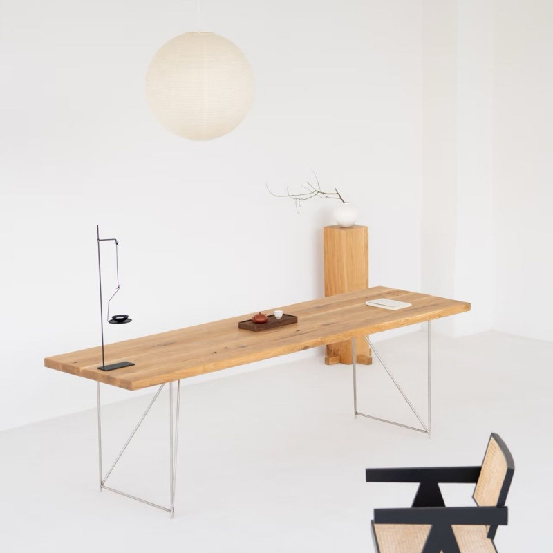 Solid Wood Desktop Computer Table Home Desk Simple Table Board Table Study Table Log Office Long Workbench