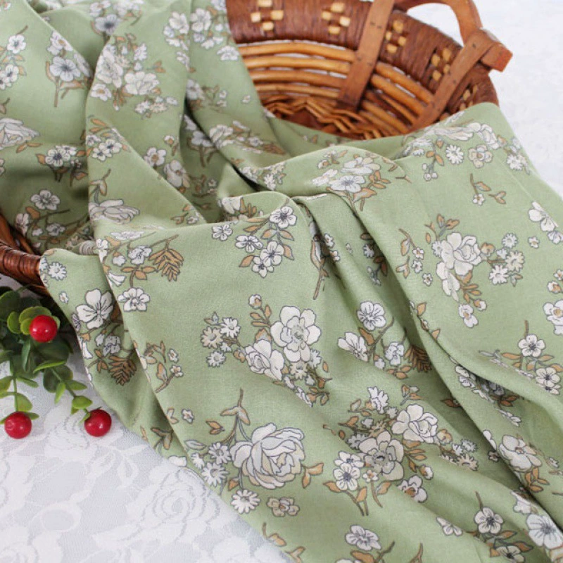 Шифон шелковая ткань, летний пижама, домашняя одежда, floral print