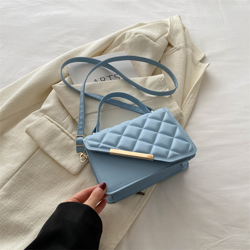 Linger retro bolso mujer 2024 nuevo bolso de hoja de aluminio inclinado bolso de mano pequeña bolsa de hombro coreana temperamento universal bolso de hombro