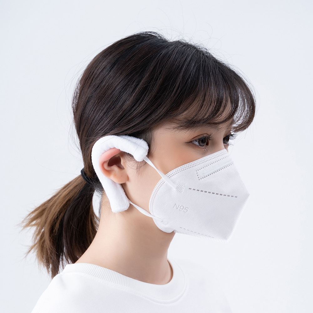 Imagen de amor cánula de oxígeno nasal almohadilla para el oído artefacto protección auditiva anti-dolor no apretado paciente pareja libre de oídos vellón polar agradable para la piel