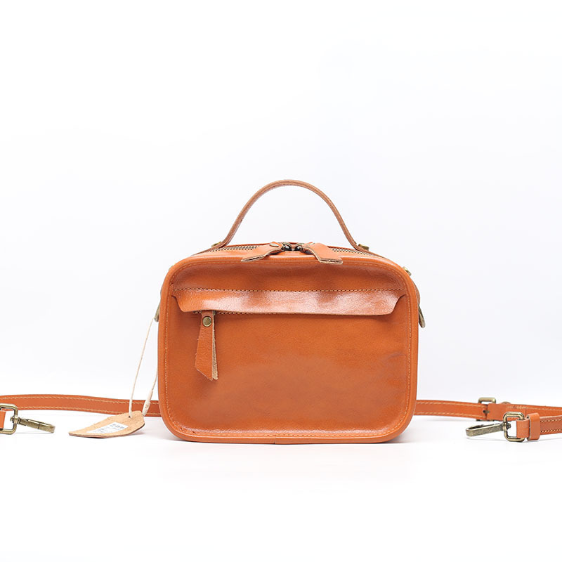 European and American Vegetable-Tanned Leather Women's Fashion Genuine Leather Boston Bag Versatile Trendy Handbag Crossbody Bag Special Offer