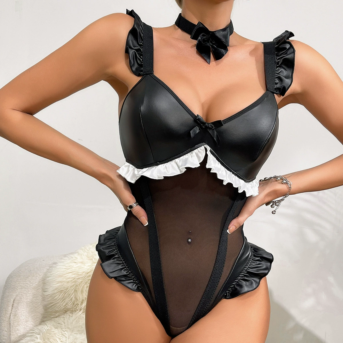 Sexy underwear, cute uniform with bow, set, European style